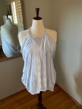 Victoria's Secret Blue and White Striped multi wear Swim Coverup